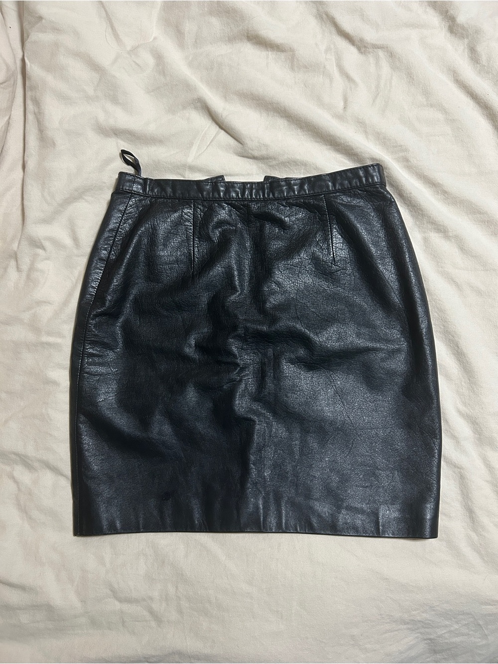 Tannery West Vintage Black Real Leather Mini Skirt